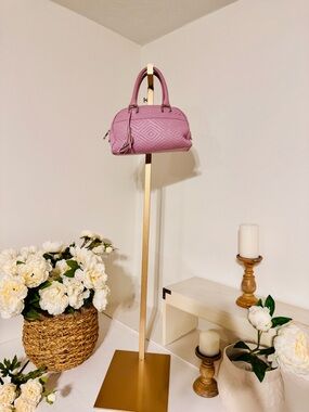 Bally Lavender Quilted Mini Dome Satchel